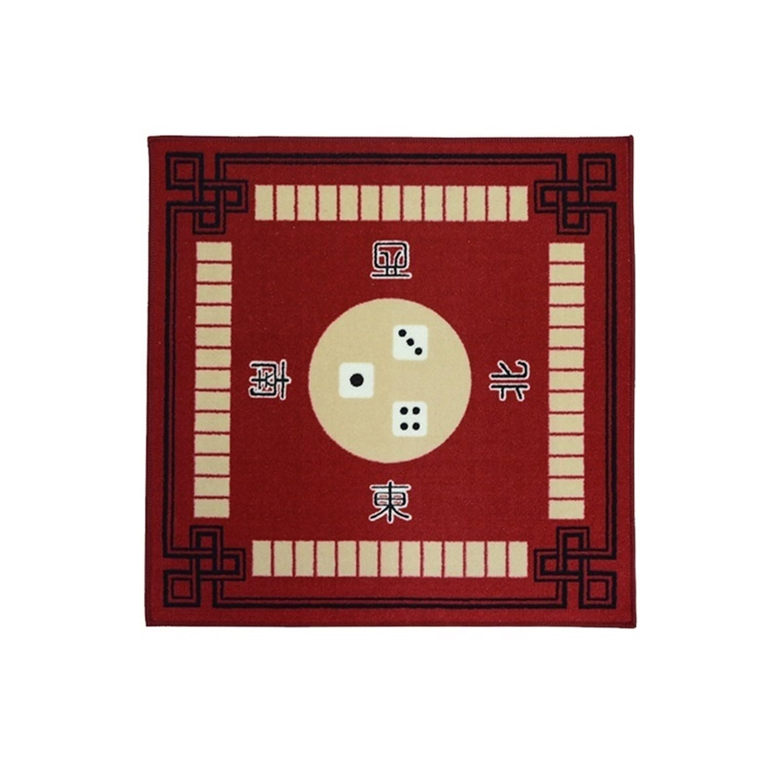 Składana mata do mahjonga, Mata Mahjong Obrus ​​dźwiękoszczelny 76x78cm.-Skid do gry na imprezę rodzinną Multicolor(Red)