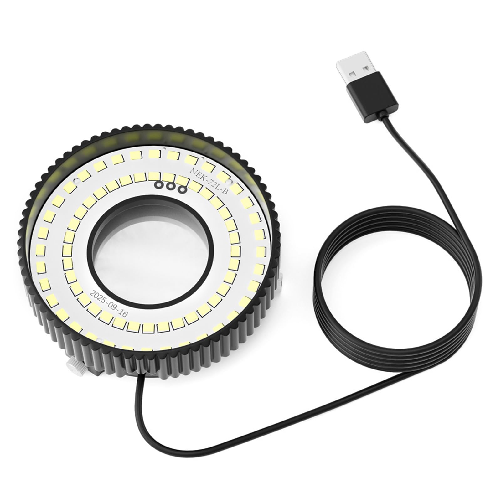 USB Powered Portable LED Rings Light with Polarizing Function for Microscope Observation 72 Bulbs High Brightness Uniform Compact