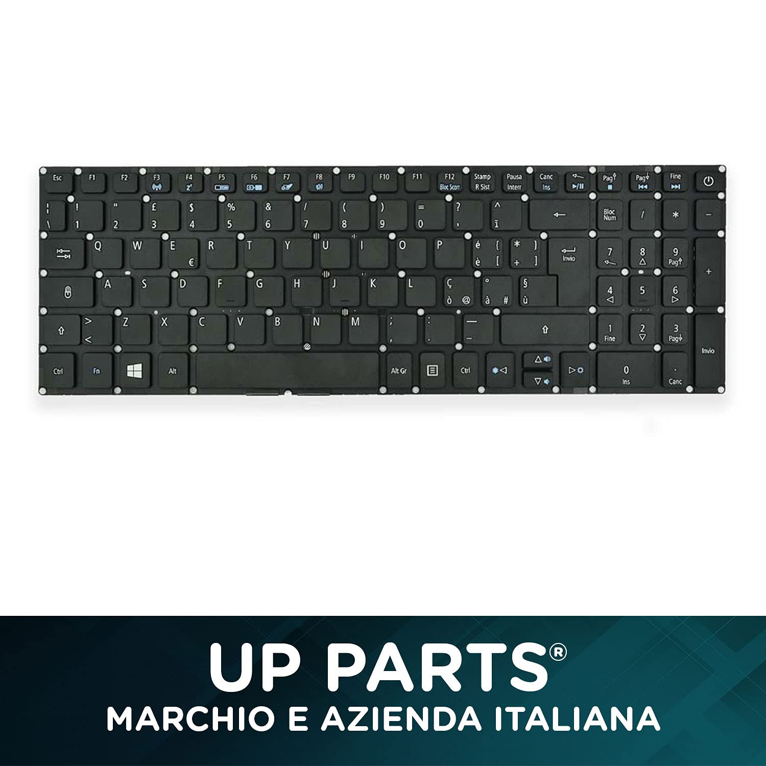 Azienda Italiana Tastiera Italiana Compatibile con Acer per Notebook Aspire A315-21 A315-41 A315-31 A315-51 A315-53 (Senza Frame Colore Nero)