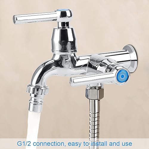 Miniatura 7 de Grifo de agua con doble caño, grifos de cocina, lavabo, lavabo, mezclador de refrigerador, grifo mezclador de plástico galvanizado, grifo de agua
