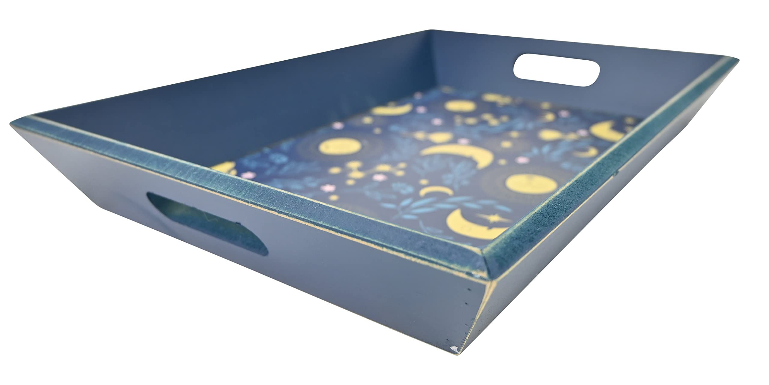 Boston Warehouse Plateau de Service Soleil et Lune céleste, 45,7 cm, Bleu