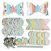 AOUXSEEM Faux Leather Hair Bows DIY Making Kit with Pre Cut Pieces and Hair Clips,Make Fashionable Shiny Hair Clips for Girls Lady Woman(Medium,Rainbow Style,20 Set)