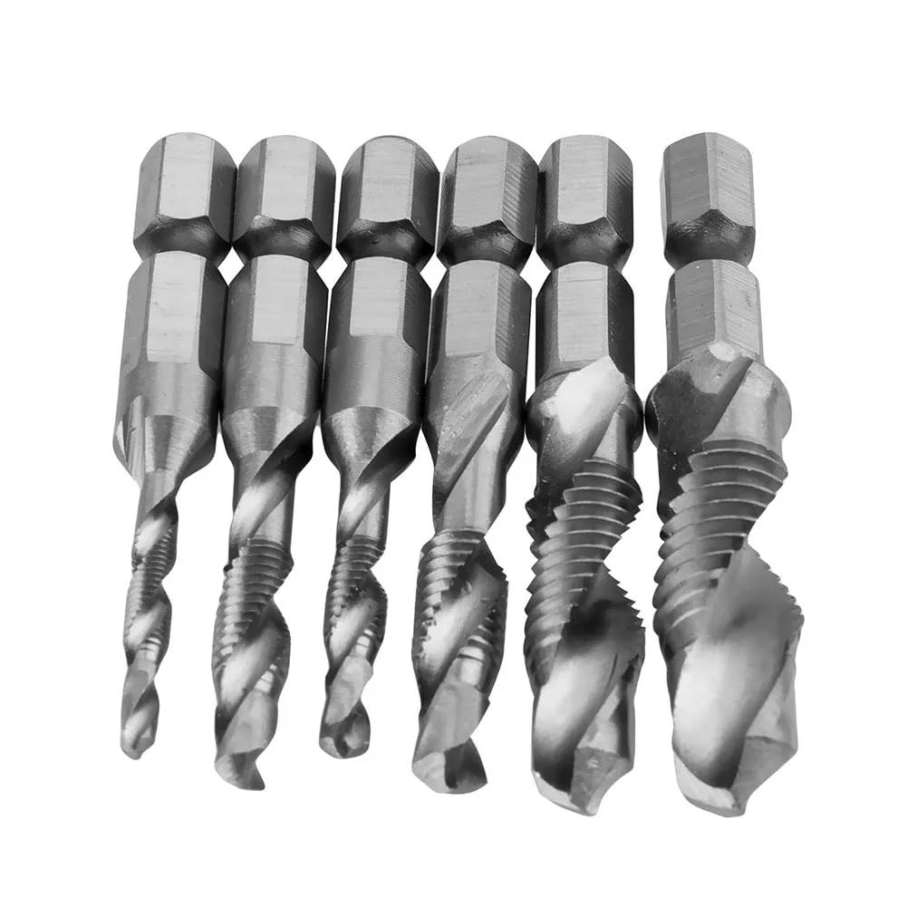 Set di punte da trapano for maschi HSS da 12 pezzi - M3 M4 M5 M6 M8 M10 Utensili di maschiatura metrici con codolo esagonale for filettatura interna