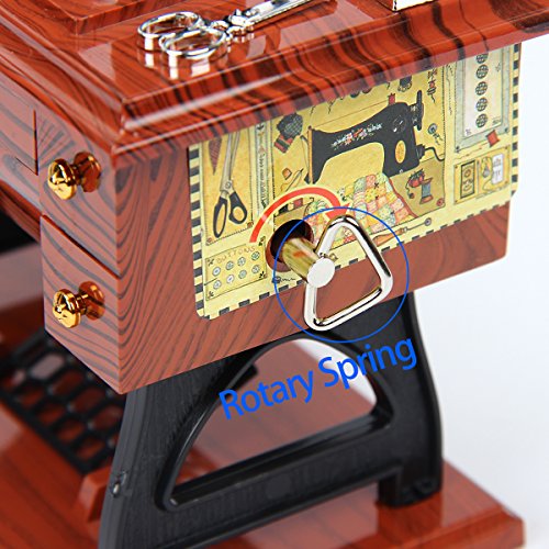 Image of Vintage Music Box Mini Sewing Machine Mechanical Toy Home Table Decoration Gift