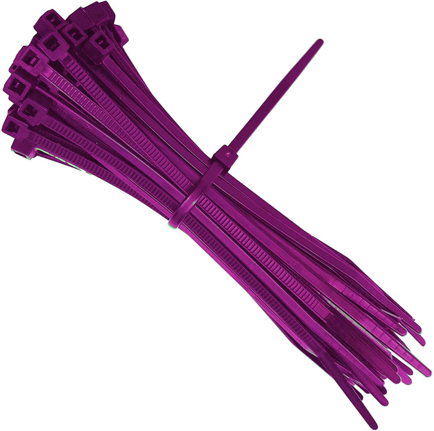 Sgc Purple All Coloured Cable Ties 100Mm X 2.5Mm Nylon Plastic Zip Tie Wraps (25, )