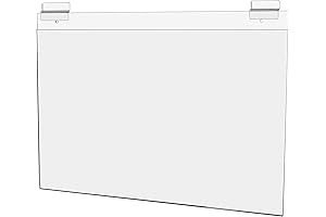 Slatwall Poster Sign Holder for Displaying 11x17 Literature - Clear Plastic Frame...