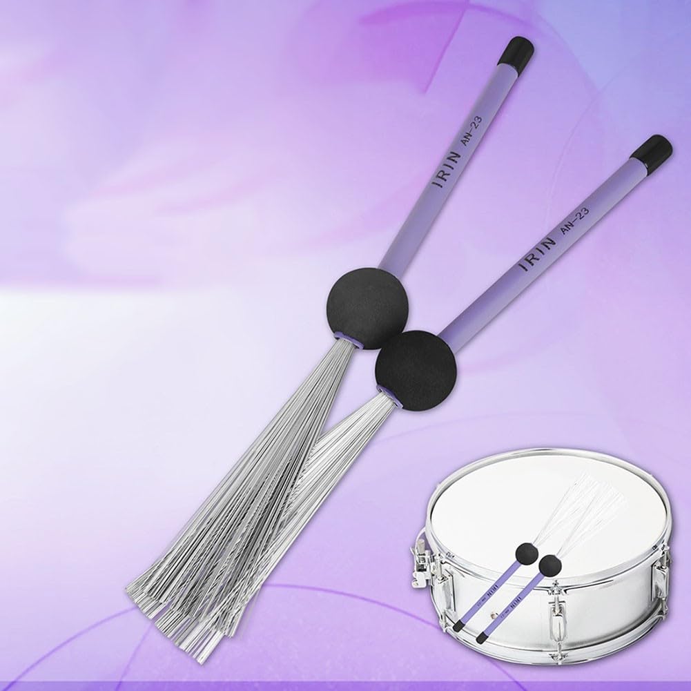 Spazzole per batteria in filo di acciaio, ideali per esibizioni musicali soft AN 22, AN 23, AN 24 (AN23Purple)