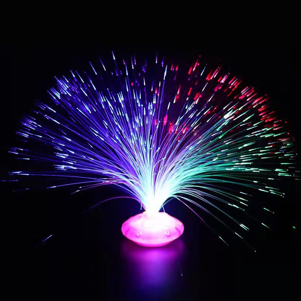 Uonlytech Fiber Optic Lights 12pcs Colourful Changing Fibre Optic Light, Powered Light Ambient Night Light Lamp for Christmas Party Home Decoration Fiber Optic Lamp