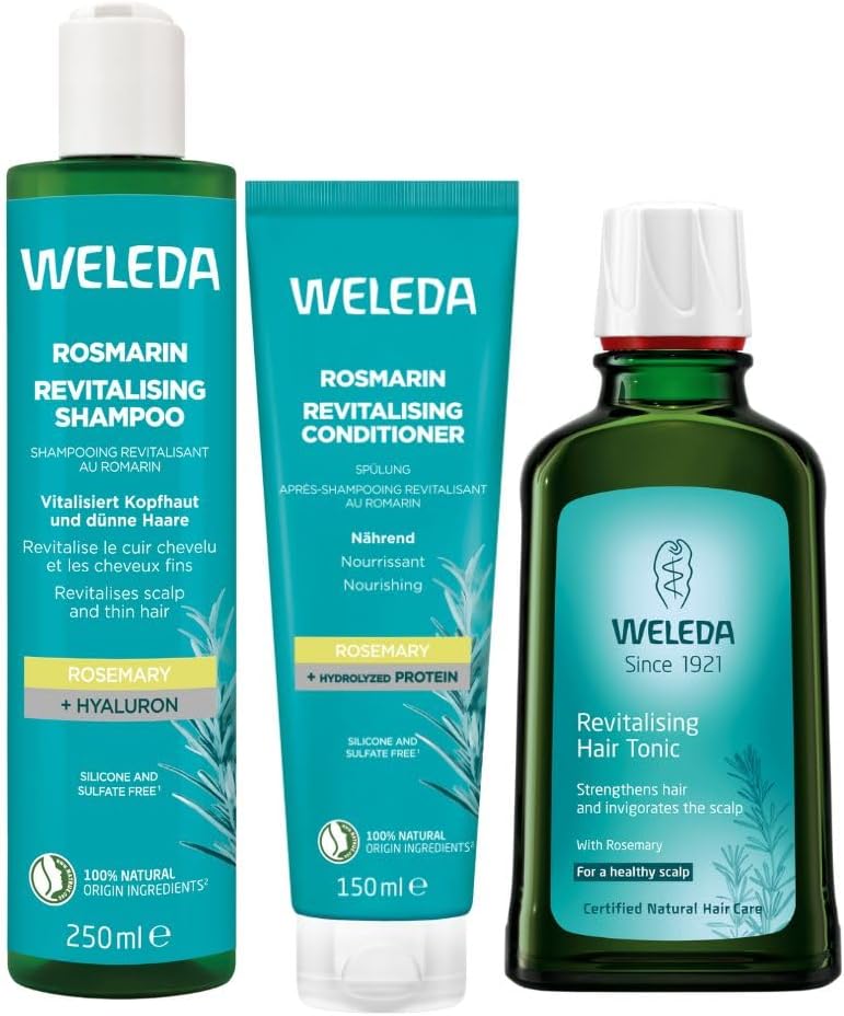– Rosemary Oil Revitalising Hair Care Set, Shampoo and Conditioner Set with Hair Tonic, Hair Growth, Thinning Hair, Hair Loss, Healthy Scalp, Women & Men, Natural & Organic