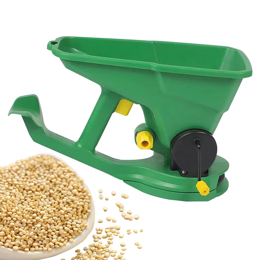 Spandiconcime rotante portatile per prato, spandiconcime portatile da 1,5 l con regolazione a 5 marce, distribuzione di semi e fertilizzanti per giardini, prati, piccole fattorie, piantatrice manual