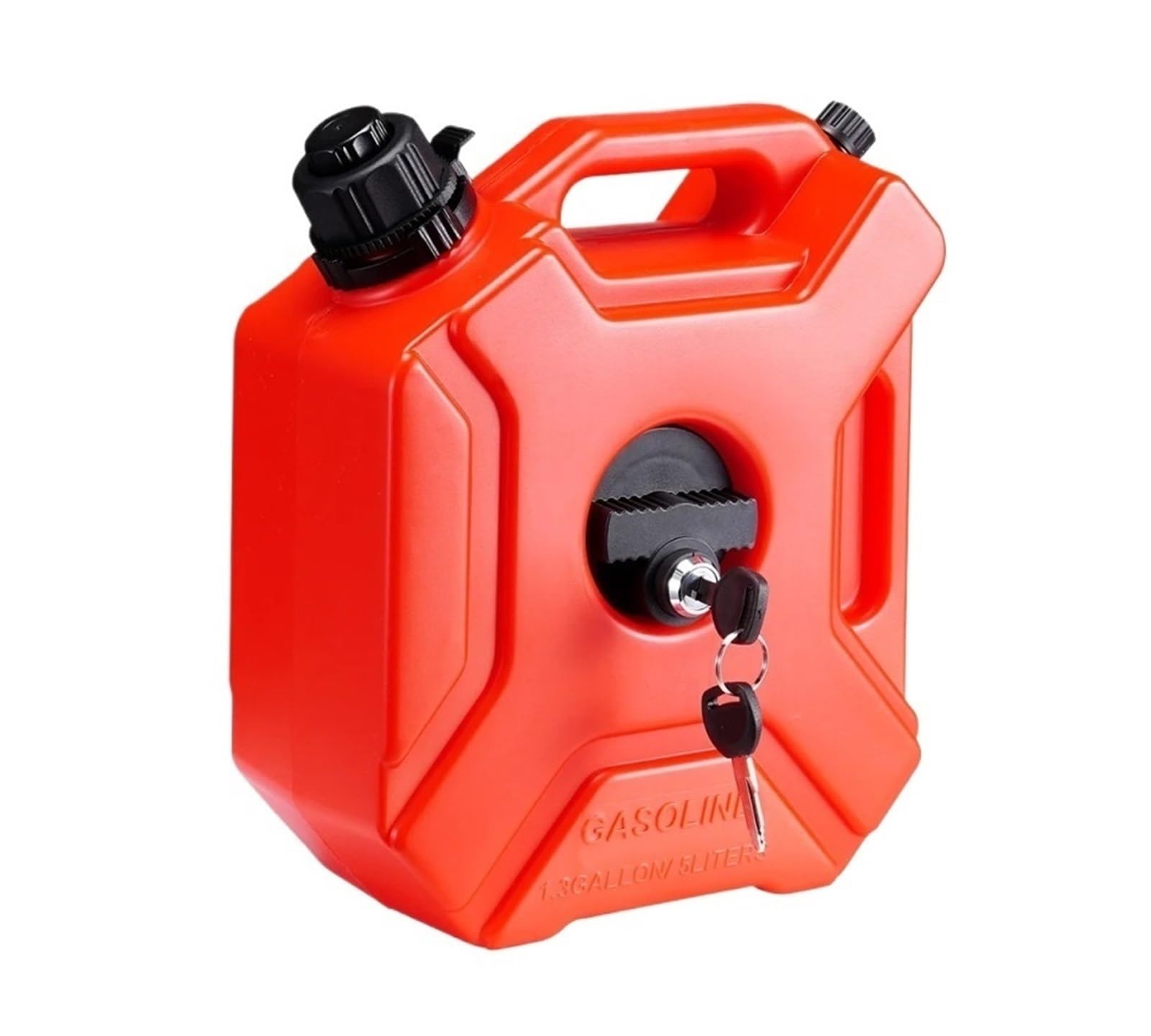 Kraftstoffkaniste 5/10L roter Kraftstofftank, Benzinkanister, Gasfass, Ersatzwasserbehälter mit Ausgießer und einstellbarer Durchflussrate für Motorräder(5L)