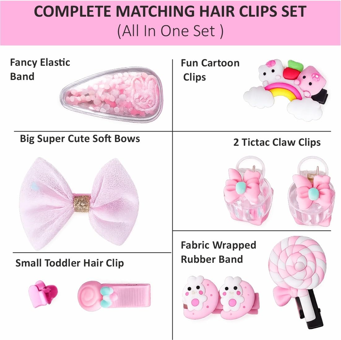 kapimo 8 pcs Hair Clips for Baby Girls Toddlers Assorted Stylish Fashion Kids Hair Accessories Gift Set Box (Light Pink) 1