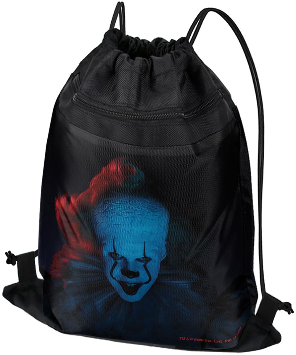 LOGOVISION It: Chapter 2 Blue Pennywise Drawstring Backpack Sports Bag Sackpack 17