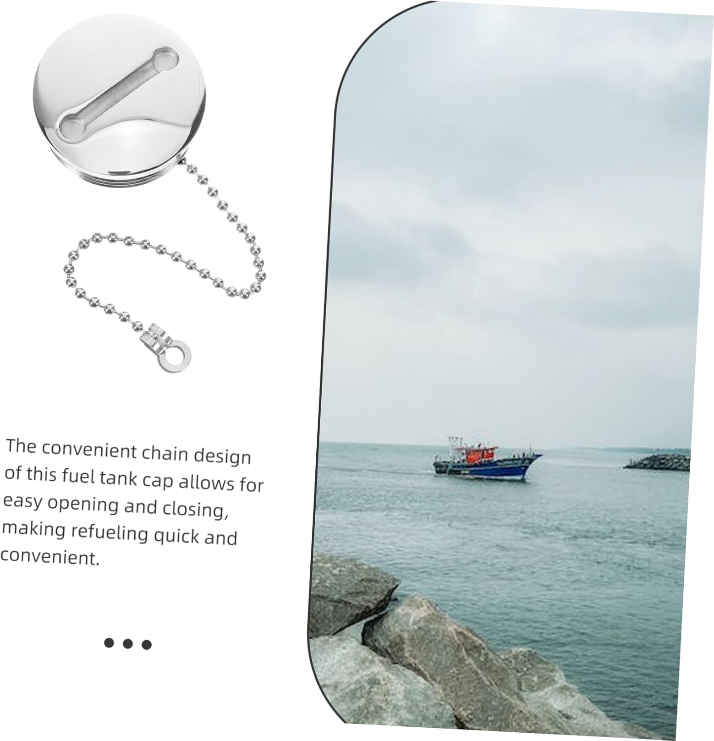 Boat Fuel Cap with Chain Design Easy Installation Gas Lid for Convenient Refueling and Performance