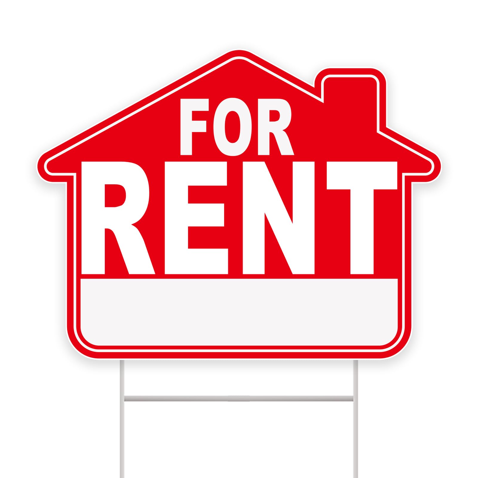 Photo 1 of GXGGUS For Rent Sign with Stakes, 1-Pack 17"x13" Double-Sided Signs, Corrugated Plastic, H-Metal Stakes, Real Estate Sign