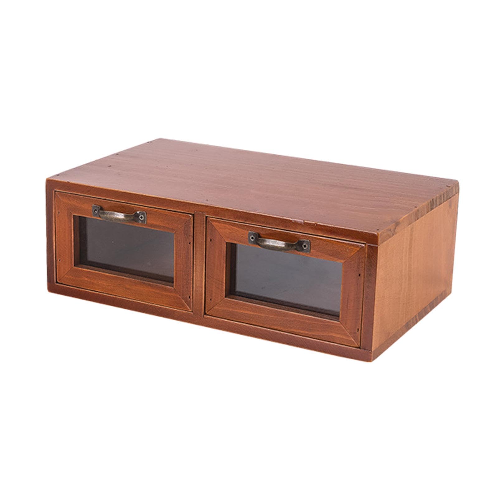 Supporto per, Supporto per Laptop, Supporto per Tablet, Organizer da Scrivania, Scatola Portaoggetti in Legno per Telecomandi, Accessori per M, Doppio cassetto