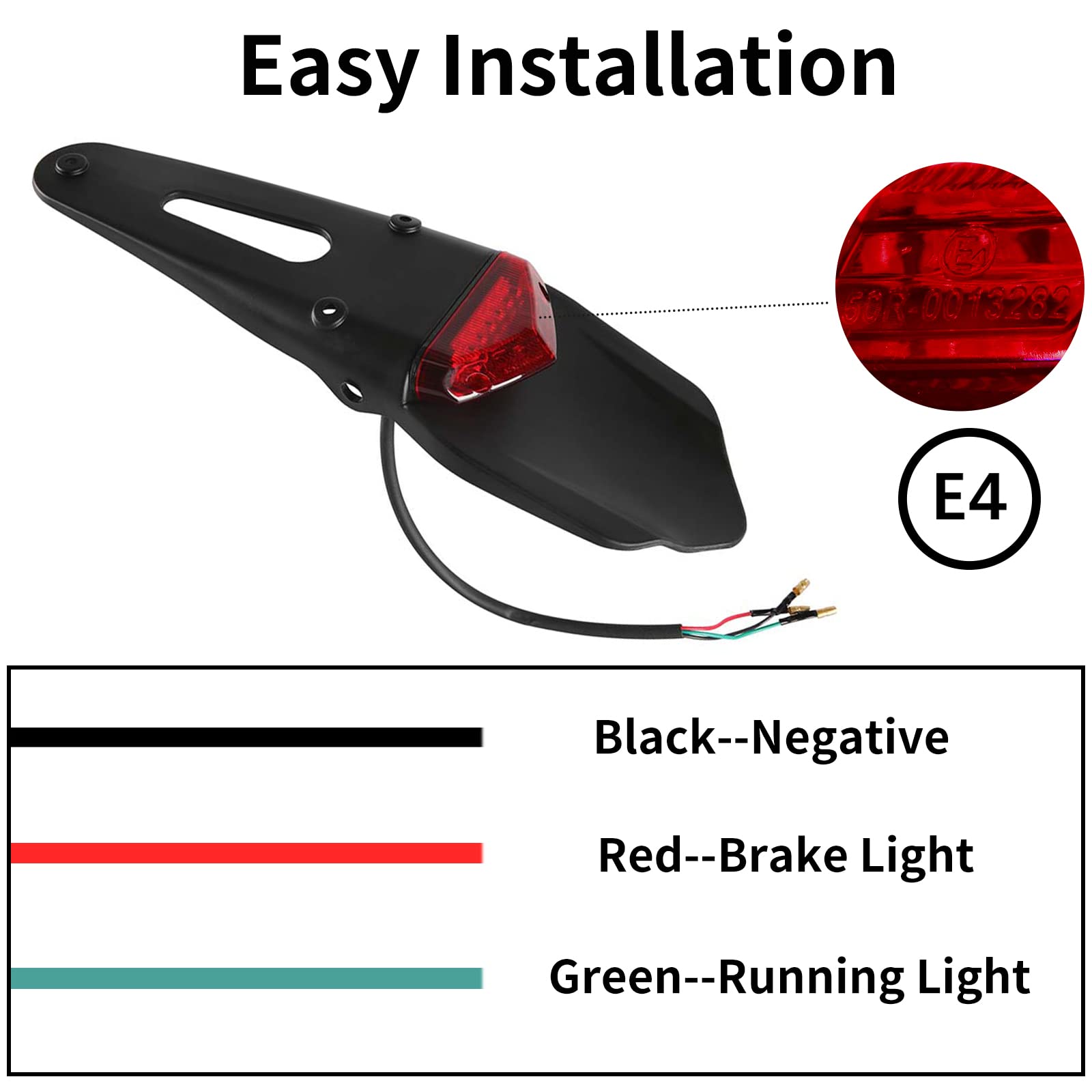 Faro Posteriore LED Per Moto Rettangolare - Luce Freno E Stop, Impermeabile, 12V - Foto 6