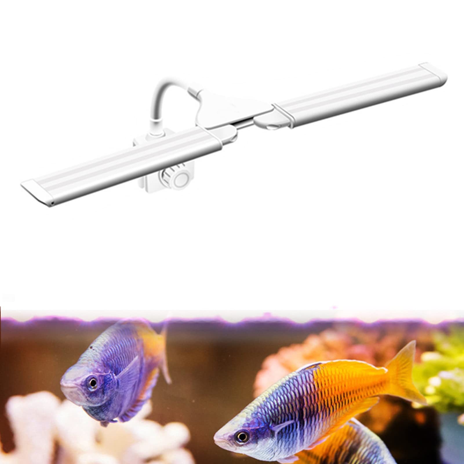 Aquarium LED Lighting Fischtank Aquarium Clip Feuchter Gras Tank Meerwasser Wasser LED Beleuchtung Mini Timer Clip Light Four Zeilen Weitwinkelcliplicht (Size : 69CM)