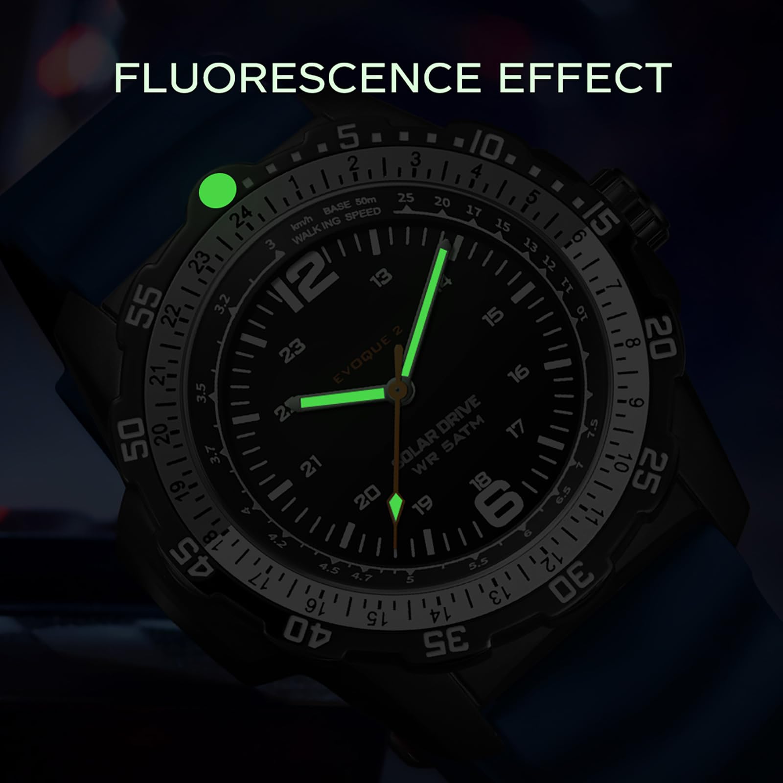 findtime Orologio da polso da uomo a energia solare, 5 ATM, impermeabile, analogico, design minimalistico, militare, in silicone, orologio sportivo