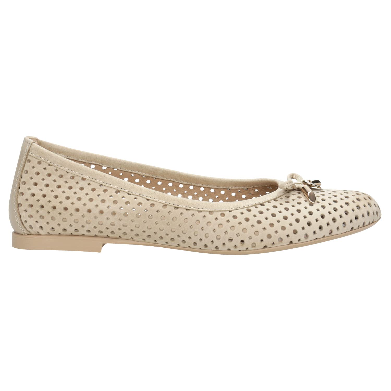 WOJAS - Baleriny damskie | Skóra Licowa | Eleganckie i Komfortowe | Doskonałe na Wiele Okazji | 44006-54 - Beżowy