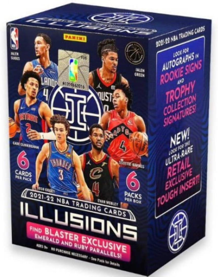 2021/22 Panini Illusions NBA Trading Cards - 6 Packs, 36 Cards Total per Box