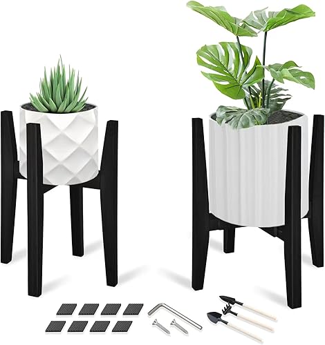 OERGKE Soporte ajustable de metal para plantas de 8 a 12 pulgadas, estante resistente para múltiples plantas, soporte para macetas individuales para