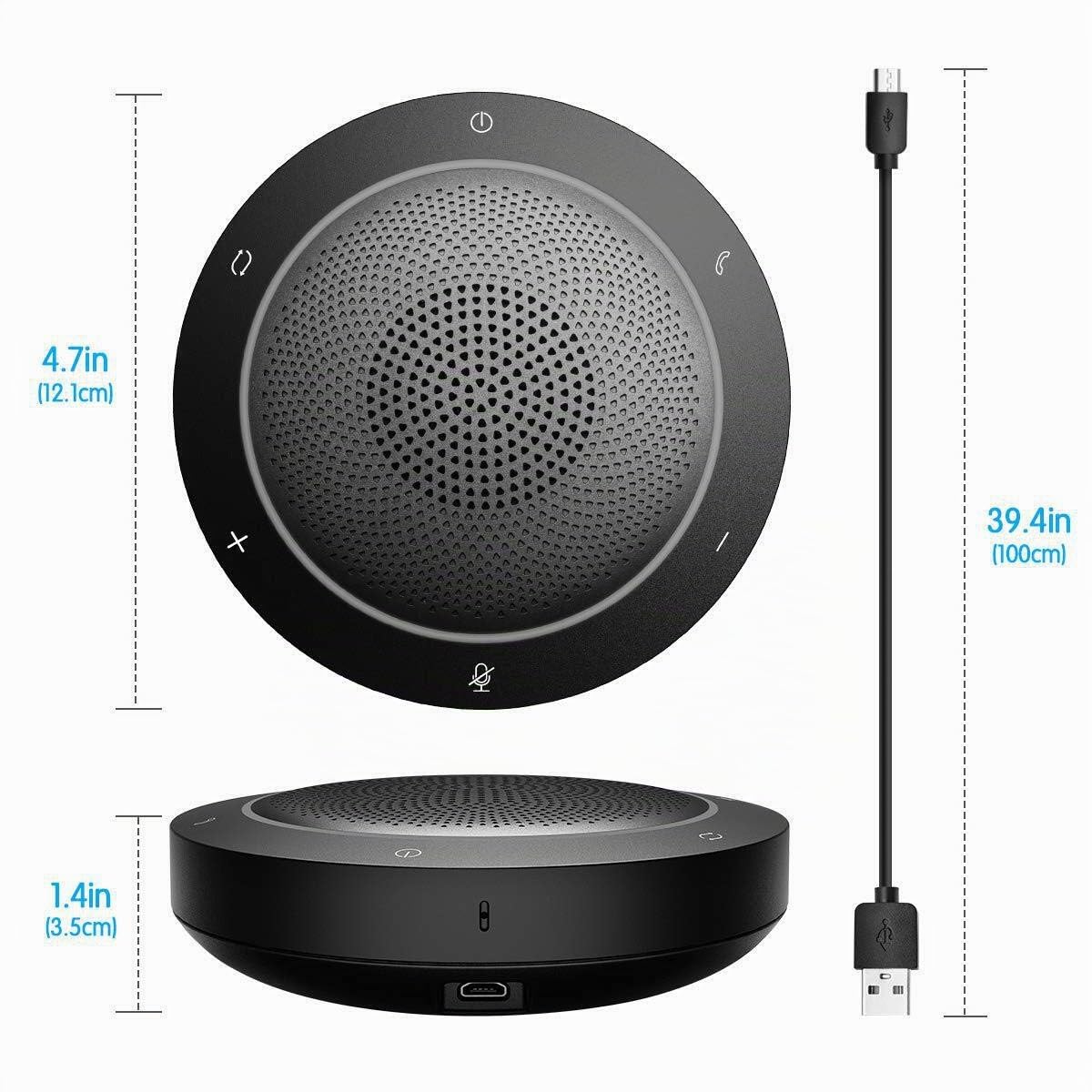 Bluetooth Conference Speakerphone Microfono e altoparlante wireless per telefoni cellulari e computer, vivavoce per ufficio USB per Skype, Zoom