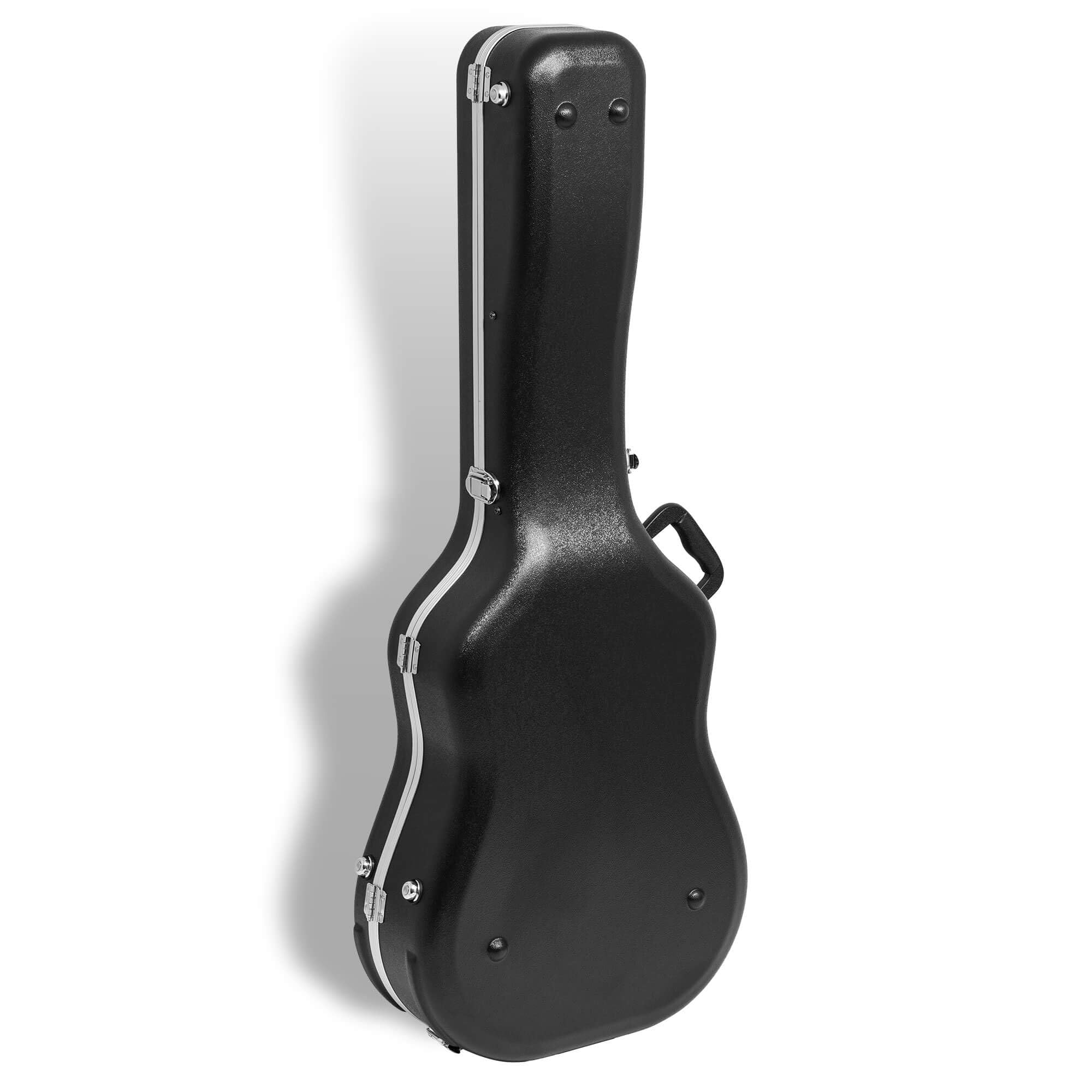 Tiger Custodia rigida per chitarra acustica, guscio in ABS, interno in peluche, scomparto per accessori, chiusure con serratura a chiave, manico rinforzato, resistente alle intemperie, adatta alla
