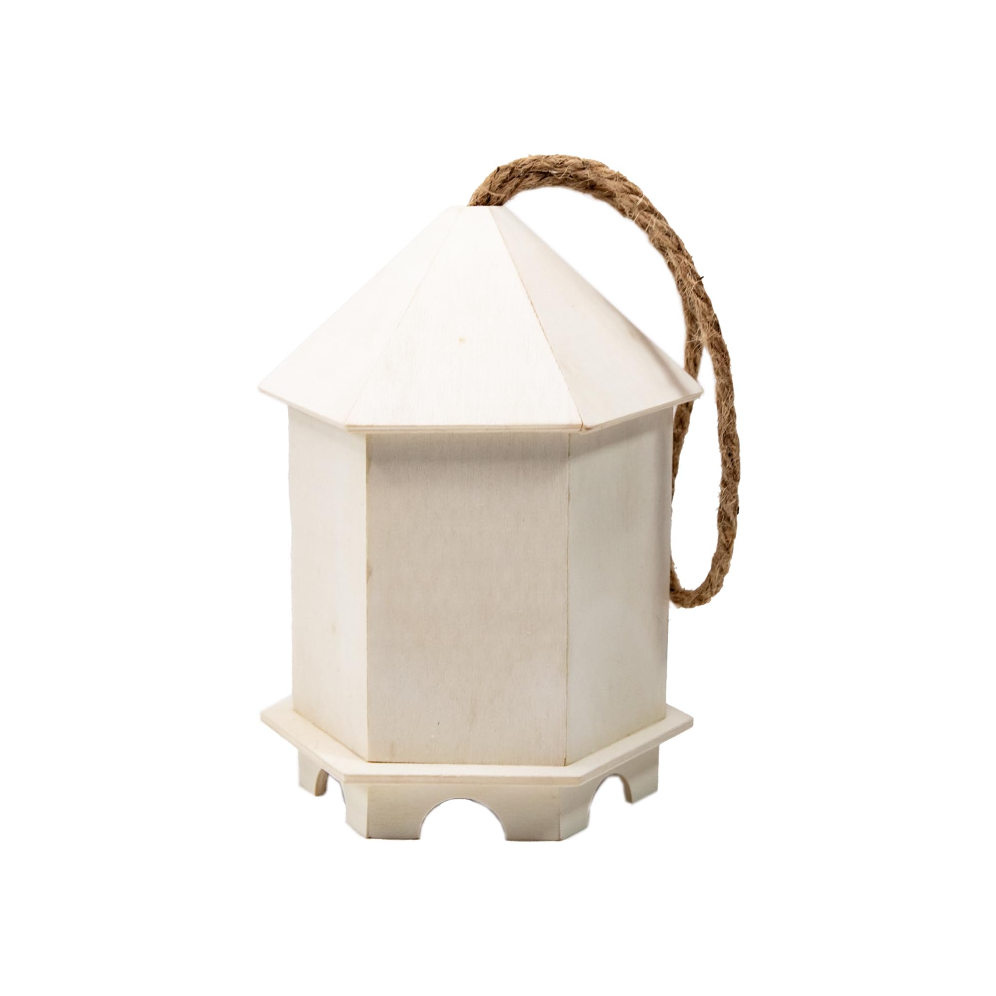 DIY Holz-Vogelhaus, Wildvogel-Futterhaus, Vogelhäuschen zum Aufhängen, zieht Vögel an & verschönert Ihren Garten! (Creme, D)