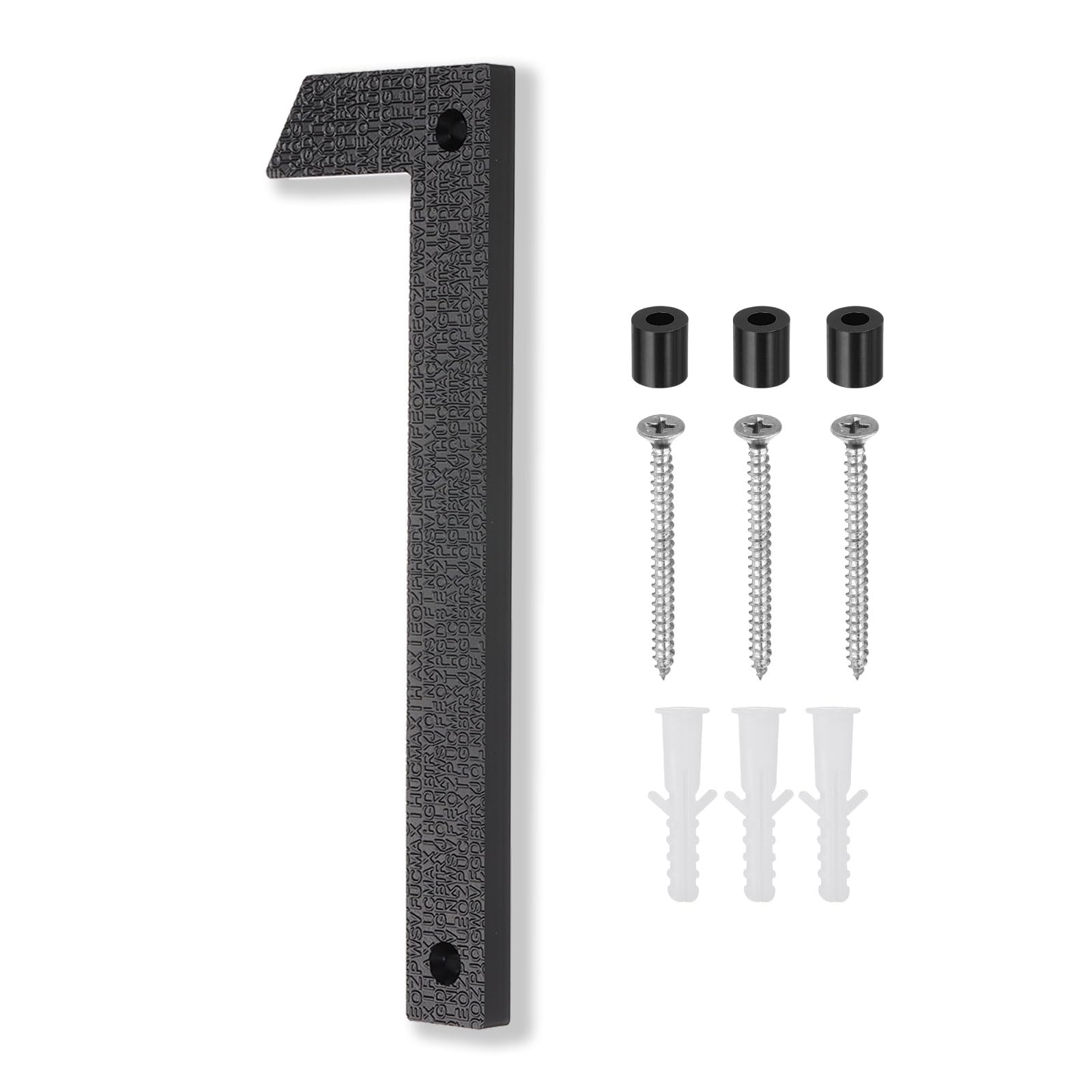 PATIKIL 10 Inch House Number, House Address Numbers Sign Large Floating Modern with Screws for Outside Door Wall Street, Black, 1
