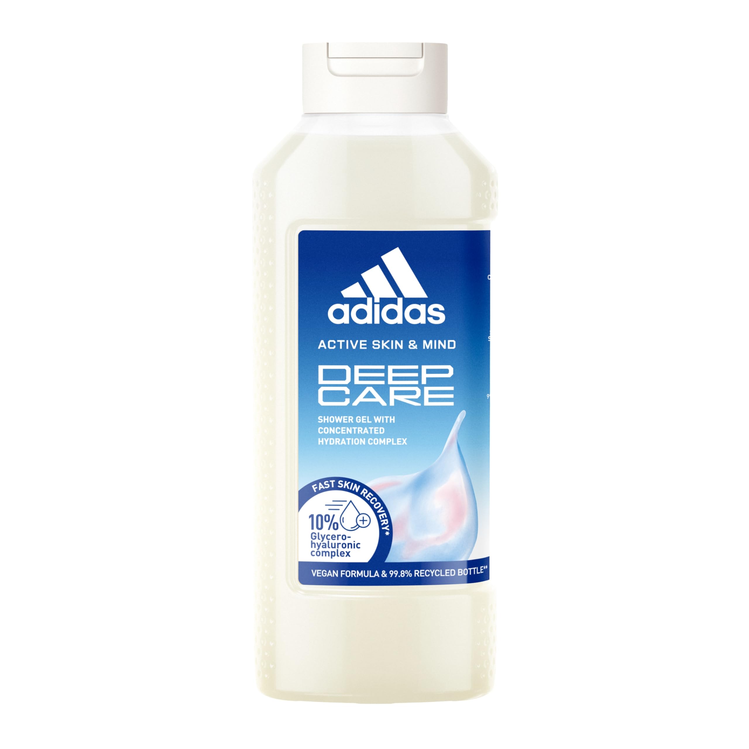 Adidas - Active Skin & Mind - Gel Douche Deep Care Mixte - Clean & Vegan et Flacon recyclé - 400 ML