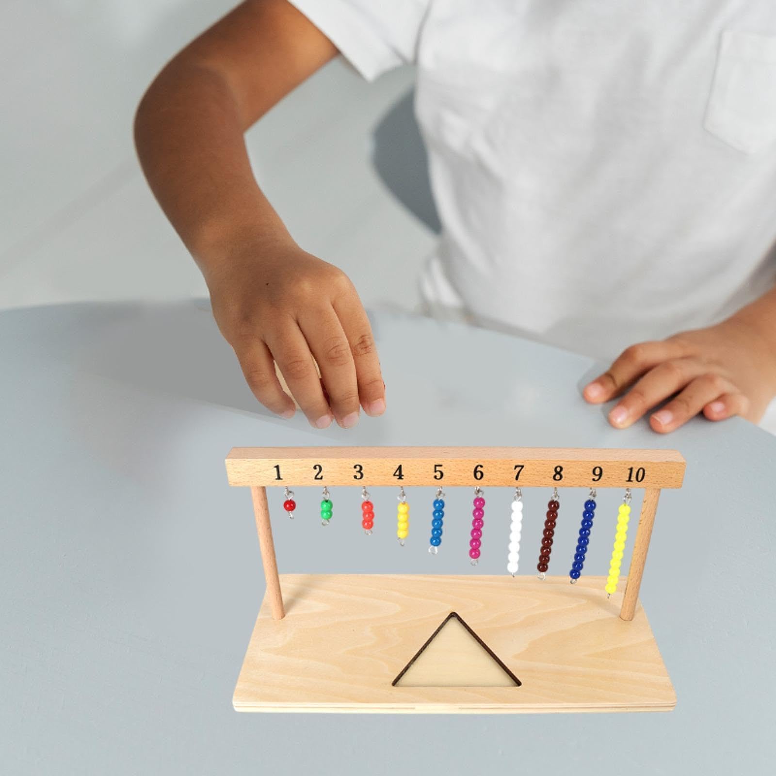 Gralara Rechenrahmen mit Perlen Frühes Mathematik Lernmaterial für Kinder Lernspielzeug Aus Holz Und PP Bead Hanger Zur Förderung Der Zahlenkenntni, 1 bis 10