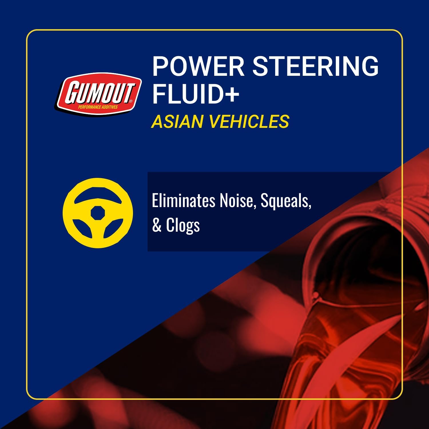GUMOUT Power Steering Fluid+ for Honda/Acura/Toyota and Other Asian Vehicles | 32 Fl. oz., 6-Pack