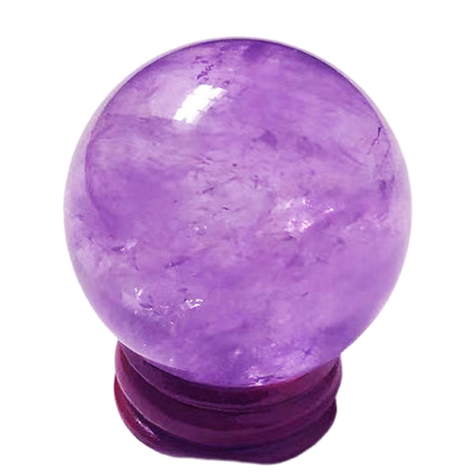 DPURPIWADY Crystal Ball Ornaments raw Stone Polished Various Materials Living Room Office Home Relocation,Amethyst