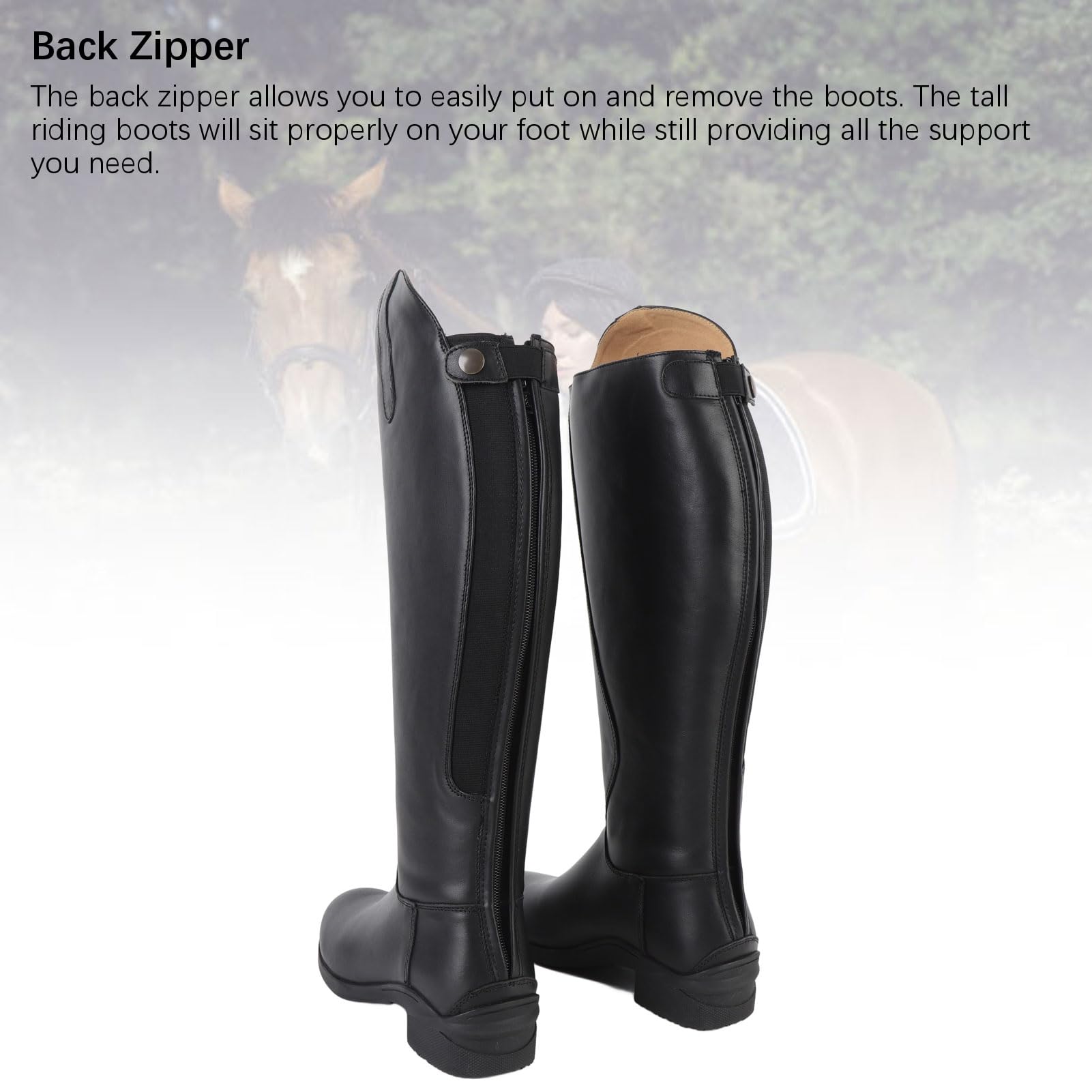 Botas de Montar Ecuestres, Botas de Montar Altas Unisex de Cuero Eva para Entrenamiento