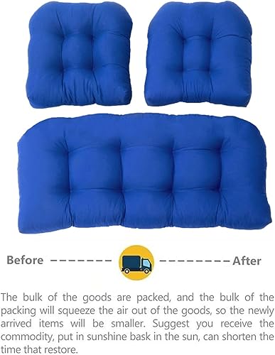 Miniatura 6 de RUYICZB Juego de 3 cojines para sillas de interior y exterior, 1 sofá biplaza y 2 cojines para sillas a juego, cómodos y elegantes para sofá