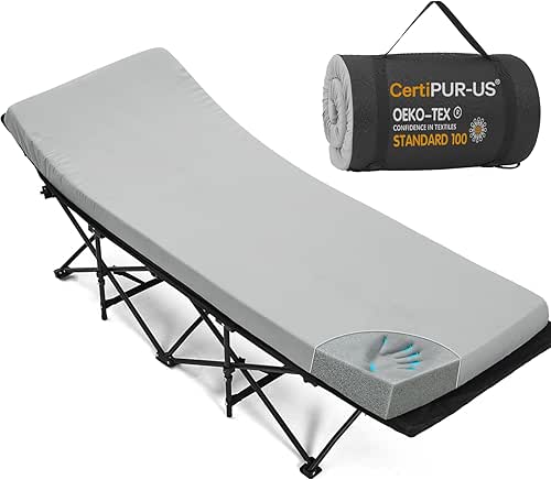 CYMULA Camping Cot Mattress 2in Memory Foam Sleeping Pad,Soft Warm