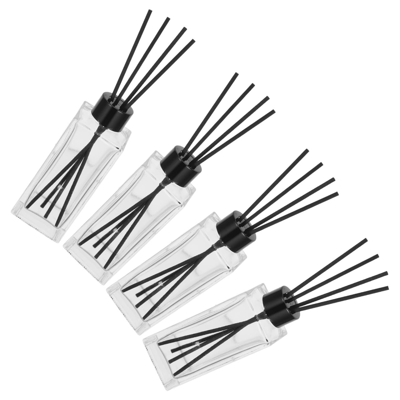 Operitacx 4 Sets Moderner und Eleganter Glasfaser Duftdiffusor für Zuhause und Badezimmer mit 4 Duftstäbchen Vielseitige Raumluftauffrischung 5 X 1,9 Zoll Größe