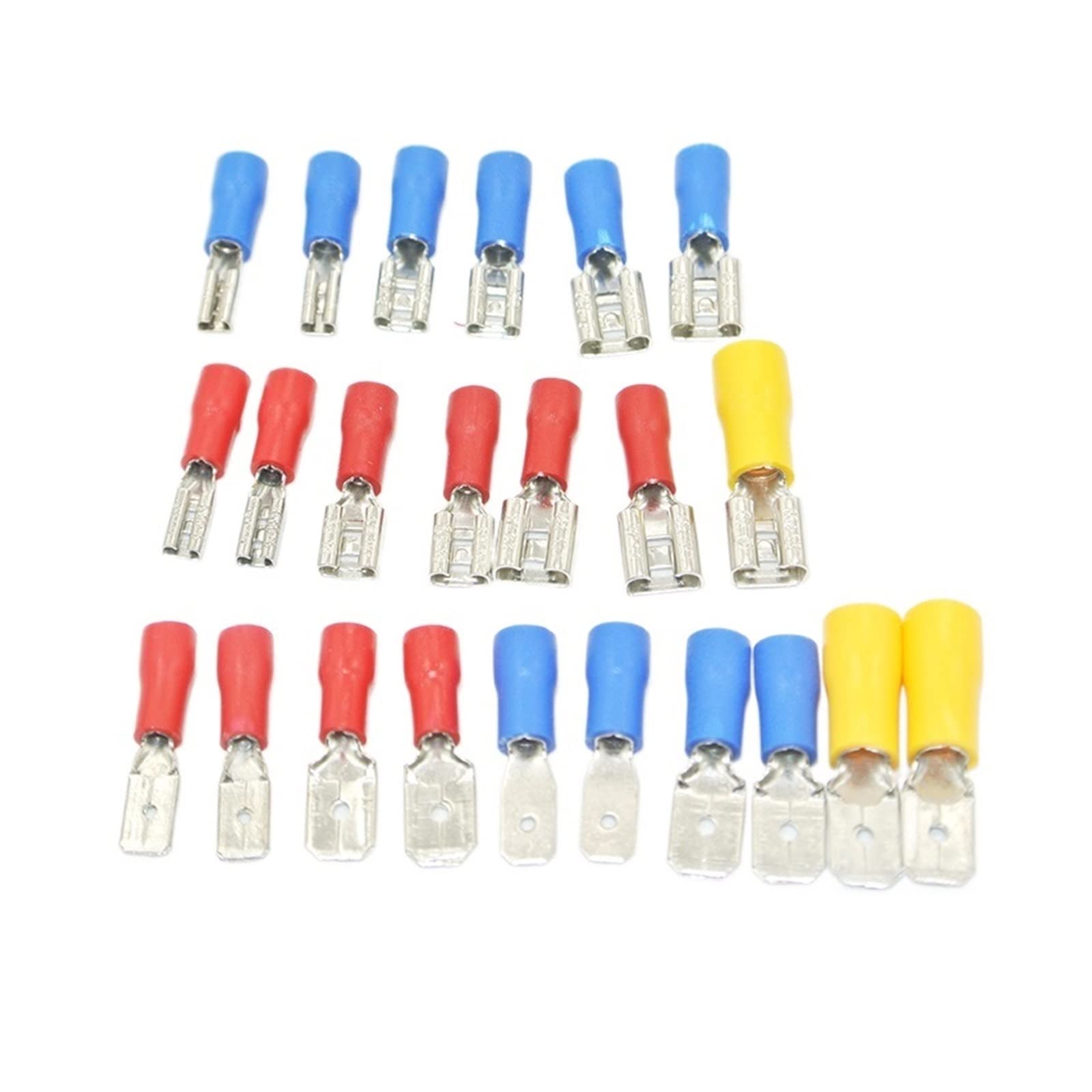 50pcs Female Red Blue Yellow 2.8mm 4.8mm 6.3mm Insulated Spade Wire Connector Electrical Crimp Terminal (Color : 4.8mm Blue Female)