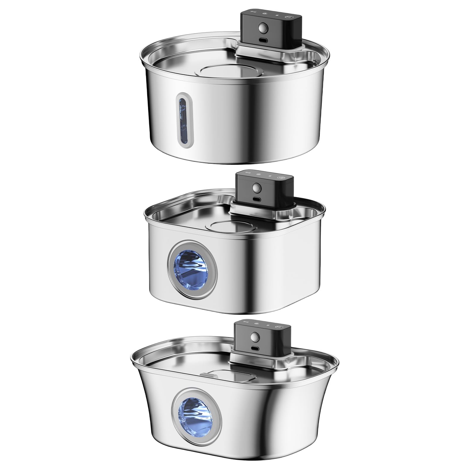 Smarted Cats Dispensador de agua de acero inoxidable con funcionamiento silencioso para perros y fuente de agua pequeña y grande
