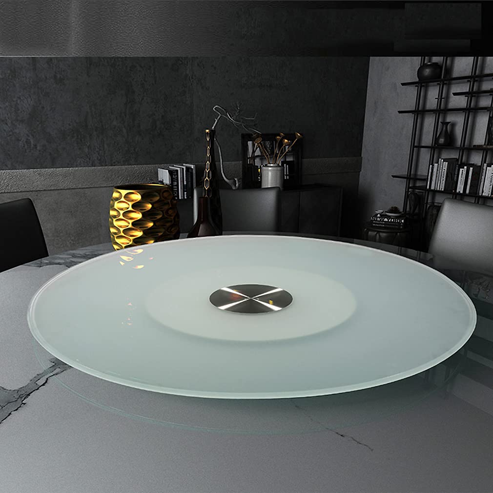 Plateau de service rotatif robuste en verre trempé pour l'élégance de votre table