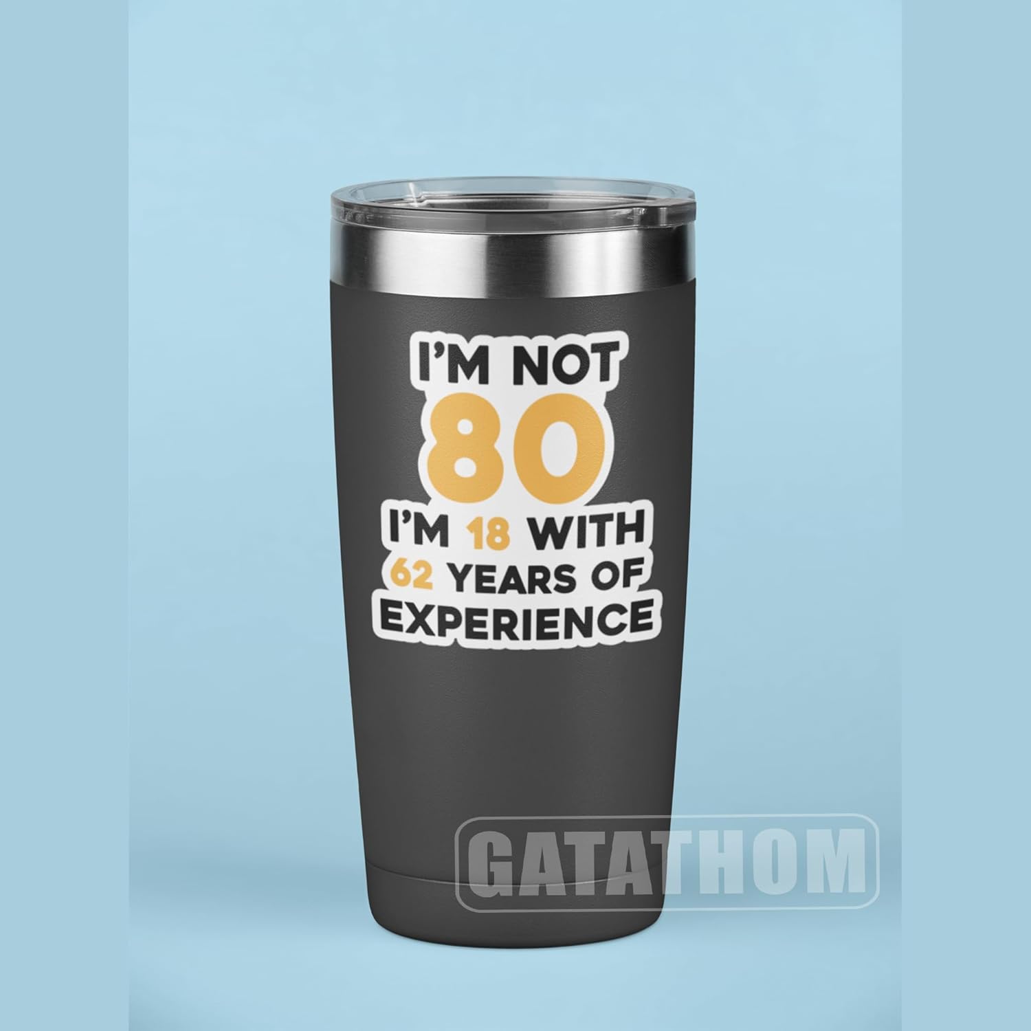 (3PCS) I'm Not 80 I'm 18 with 62 Years of Expericence Sticker – Funny 80th Birthday | Waterproof Vinyl Decal for Scrapbooking, Party Decor, Water Bottles, Laptops | 3" - Image 2