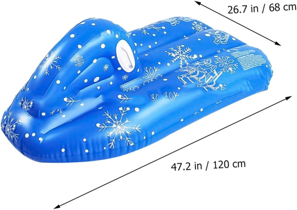 Inflatable Snow Tube Skiing Board Cold-Resistant PVC Winter Snow Sled with Handles Lightweight Inflatable Skiing Equipment Tubing Fun