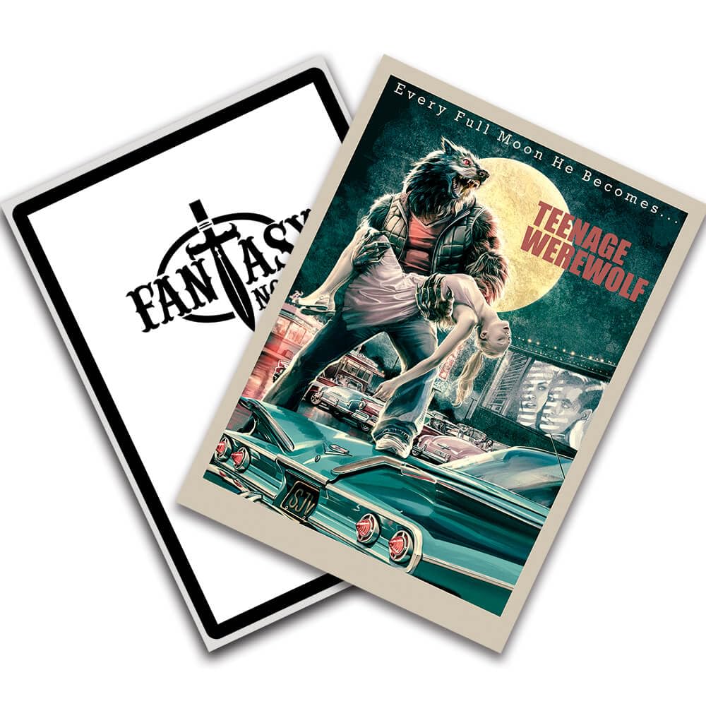 Fantasy North - Teenage Werewolf - Retro Vintage Horror - Movie Poster -  100 Textured Matte TCG Card Sleeves - Fits Magic MTG Commander Pokemon and  Other Card Games