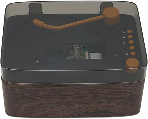 Reproductor de CD, reproductor de música BT portátil, multifuncional vintage, mini altavoz de alta fidelidad recargable, reproductor de CD con