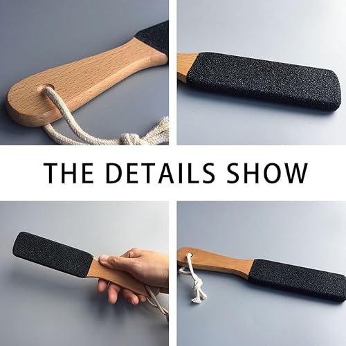Miniatura 5 de 3pcs Beech Wood Foot Scraper Callus Remover Double-Sided Feet File Pedicure Tool for Hard Skin Removal and Heel Care at Home