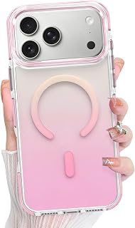 Bonoma for iPhone 17 Pro Case Iridescent Crystal Clear Back -Pink