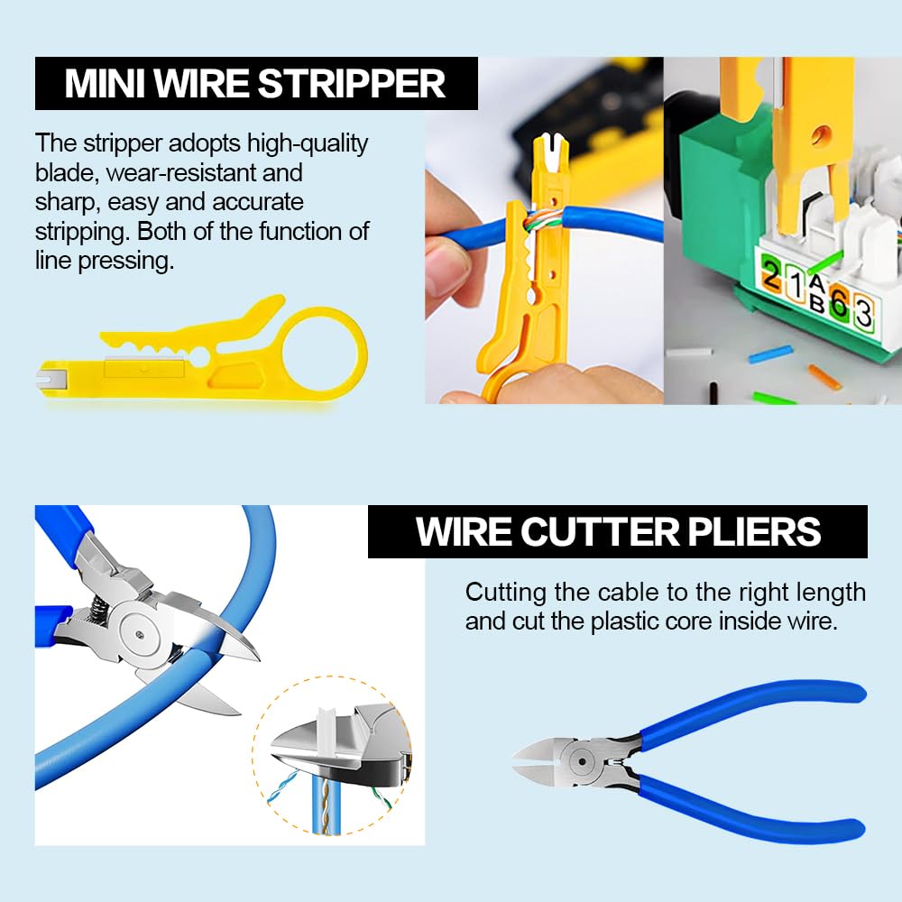 Kit d'outils de sertissage Ethernet RJ45, CAT5, Cat5e, Cat6, RJ45