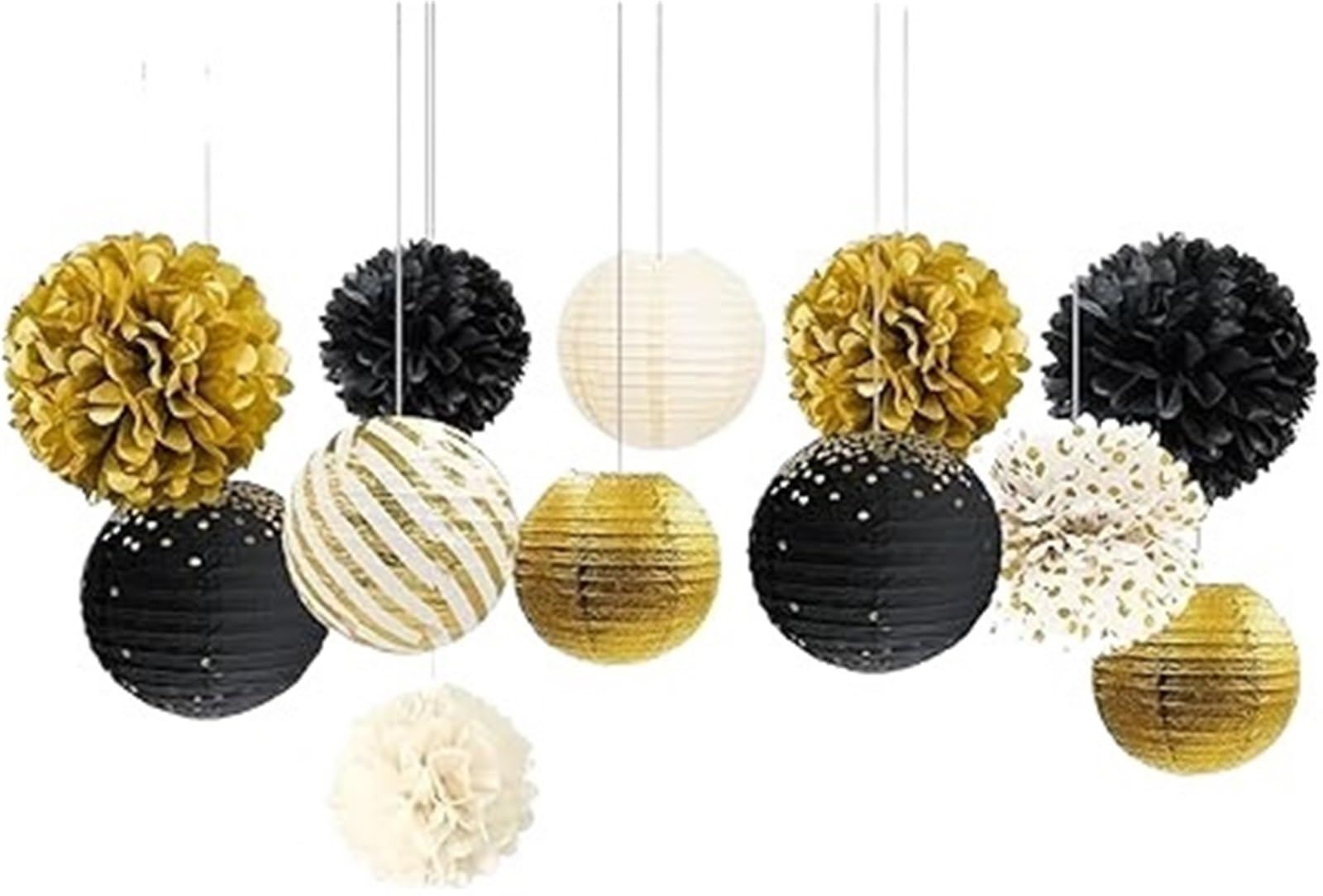 Paper Pompom 12PCS Paper Lantern Tissue Pom Poms