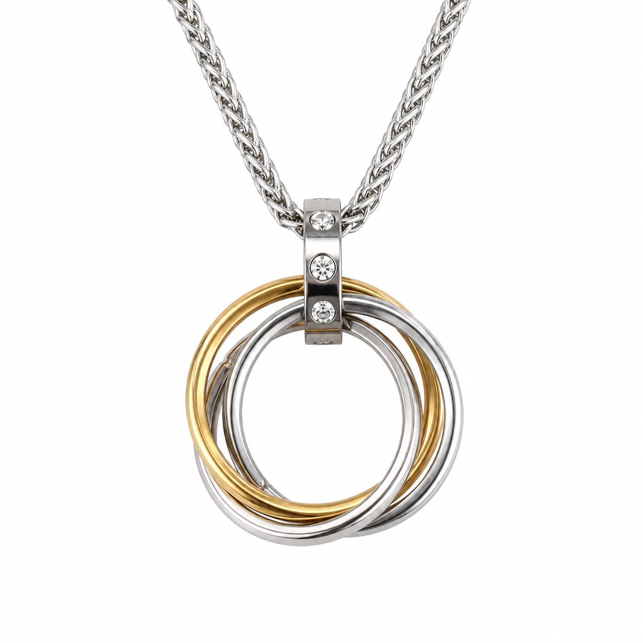 Stainless Steel 'Orbits of Power' Interlaced Rings Thick Hip-Hop Wheat Chain Necklace For Men And Boys | Rugged Macho Chain, No-Tarnish Finish | Daily Use, Party & Night Out Jewellery | Luxury Gift Choice for Him (NK1500) 1Pc-image-44